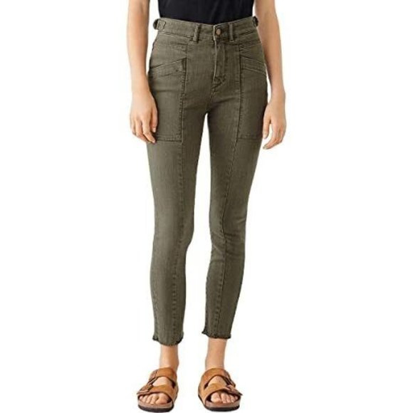DL1961 Womens Camellia Denim Mid Rise Ankle Jeans Green Size 30 - Picture 1 of 2